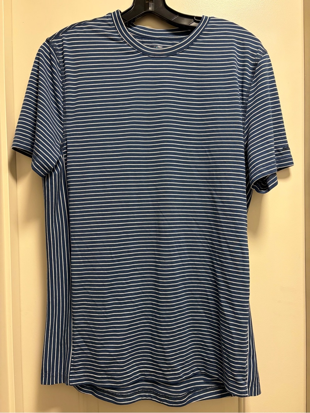 Myles Make Moves Shirt Mens Medium Nautical Blue Stripe Performance Short Sleeve
